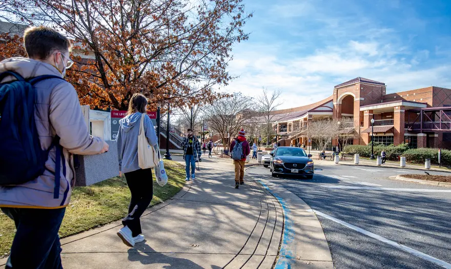 Students walking on UA campus near the Student Center